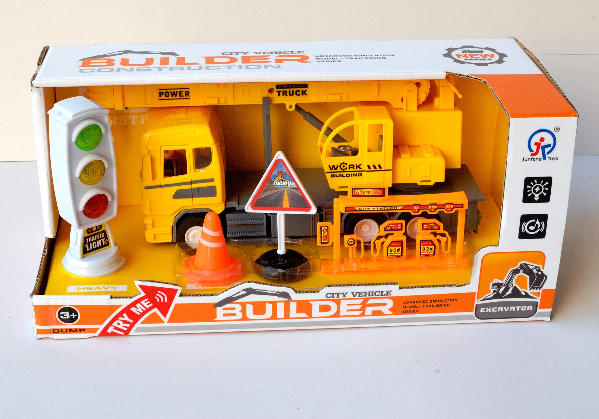 骏锋交通信号红绿灯发电动能摇摇车惯性工程消防车环卫垃圾车玩具