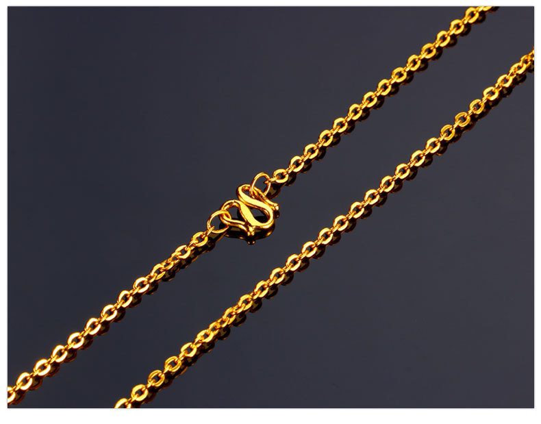 黄金项链足金9999女款o型链黄金十字链深圳水贝黄金珠宝批发代发