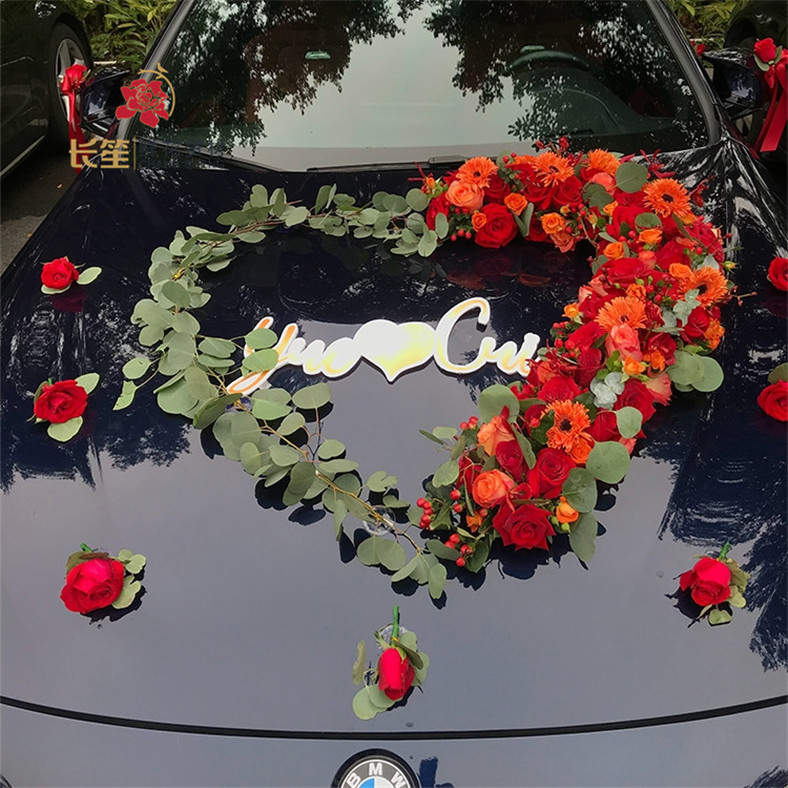 汇总各类婚车装饰带泥塑料吸盘结婚车头鲜花布置花店婚礼婚庆用品