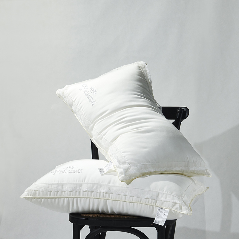 五星酒店全棉公主风美梦蕾丝花边枕头单人家用学生宿舍护颈椎枕芯