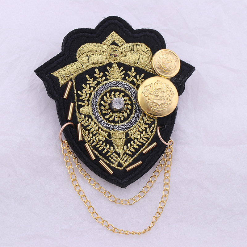 New Japanese and Korean Style Brooch Wholesale College Style Fabric Embroidery Brooch Student Uniform Small Suit Jacket Badge Accessories