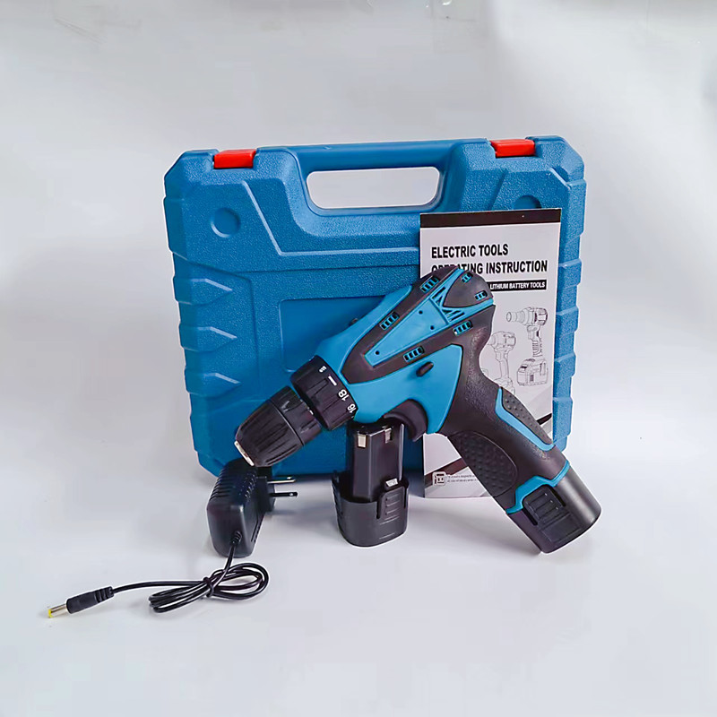 Blue 12V Cordless Drill Lithium Battery Multifunction Electrical Drill Set Accessories Household Multi-Function Screwdriver Electric Screwdriver