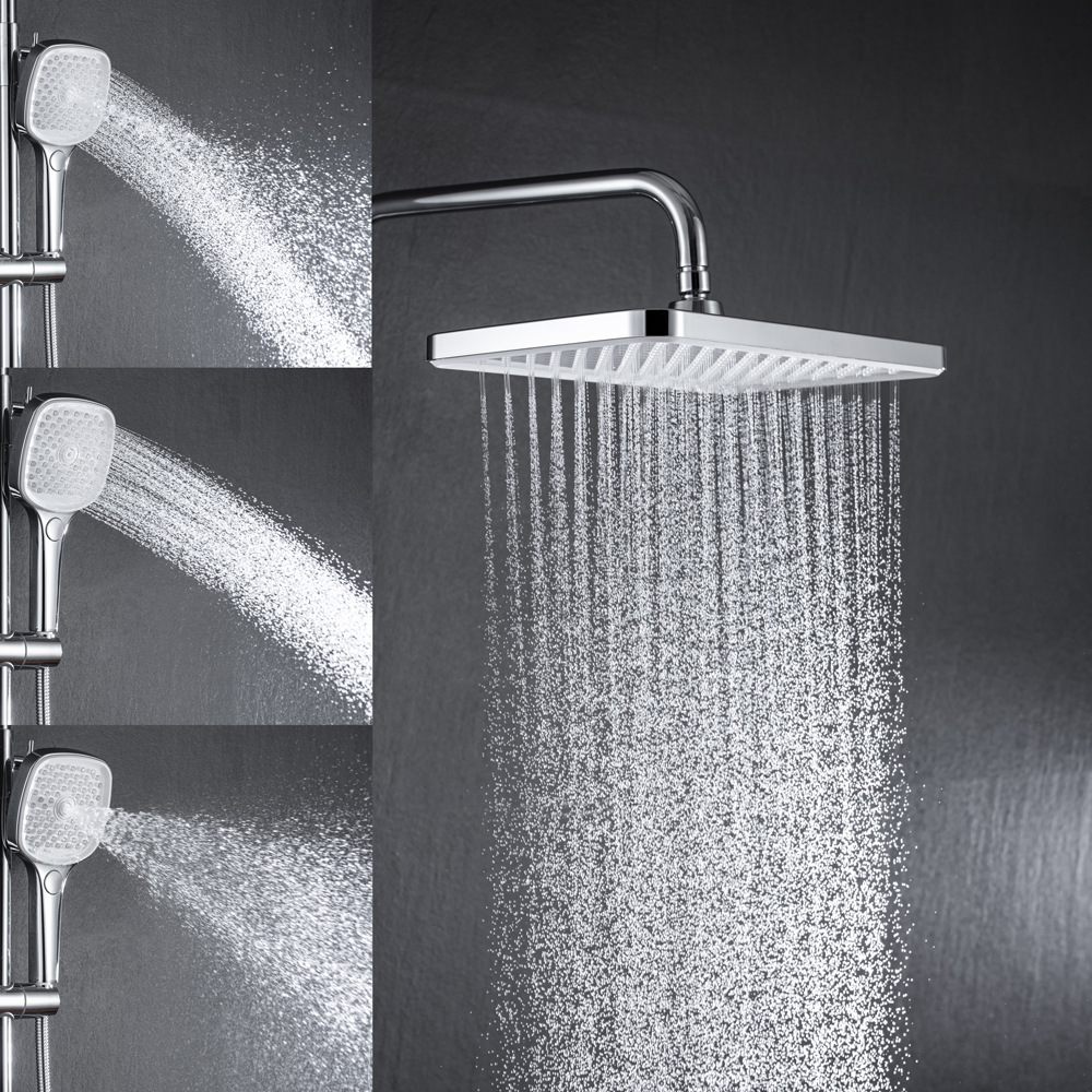 方形喷头套装软管手持莲蓬头顶喷加压家用美肤可旋转冷热通用花洒