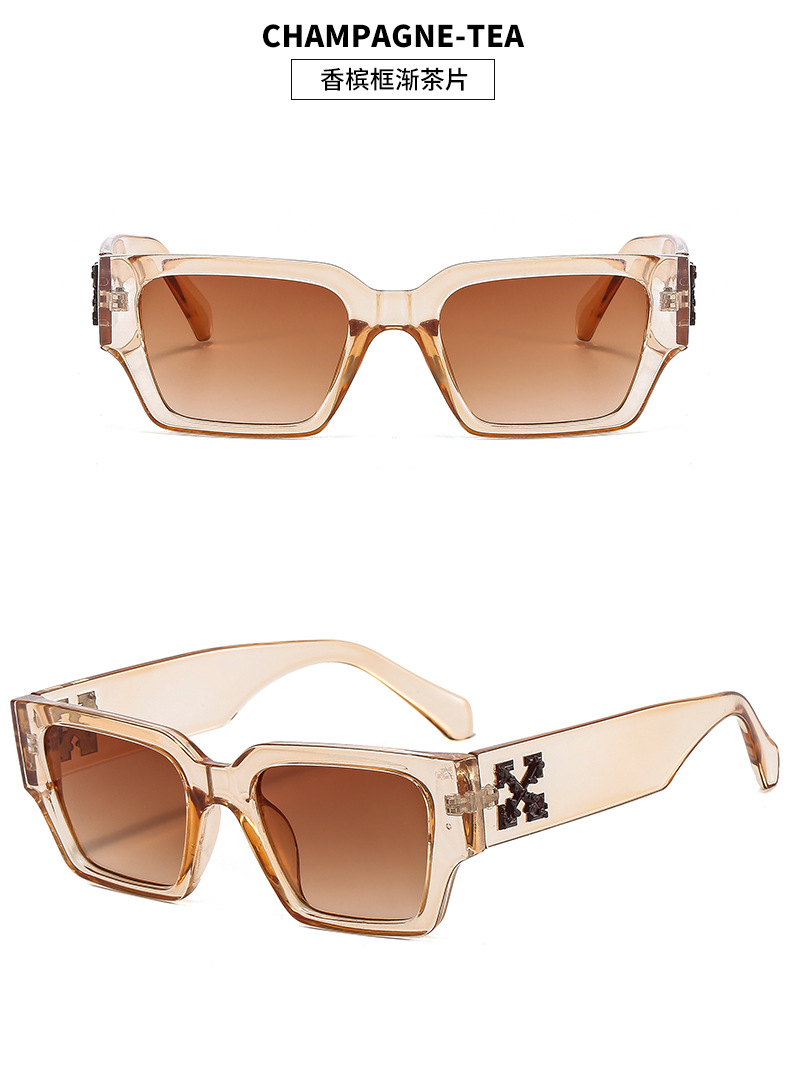 2023 New European and American Fashion Large Sunglasses UV-Proof Sunglasses Ins Hip Hop Punk Snowflake Cross-Border