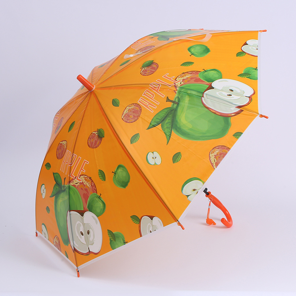 Children's Umbrella Colorful 8-Bone Curved Handle Children's Umbrella Gift Fruit Pattern Student Umbrella Foreign Trade Small Umbrella