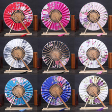 汉服古装圆扇子 日式团扇圆形竹工艺扇 日本樱花风车扇 和风扇