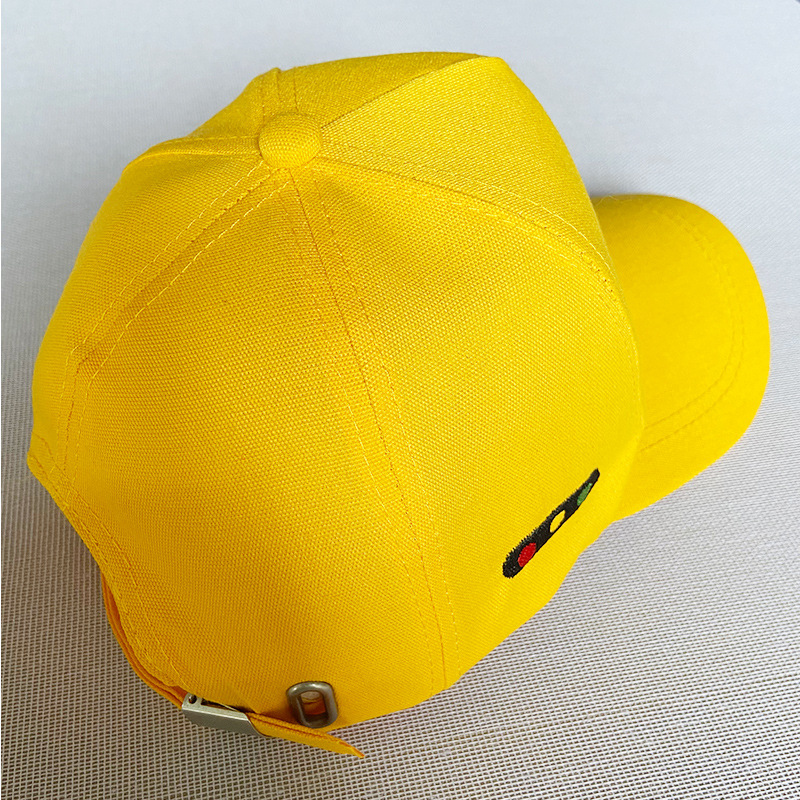 小学生交通安全小黄帽 幼儿园过马路刺绣棒球帽子 儿童鸭舌帽批发