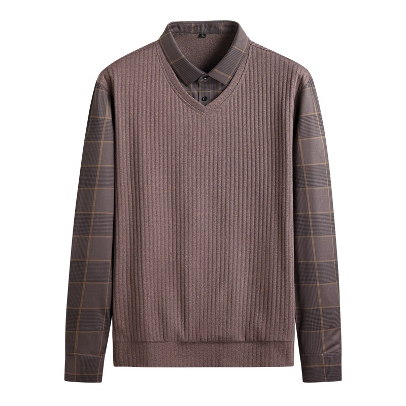 男生v领衬衫毛衣