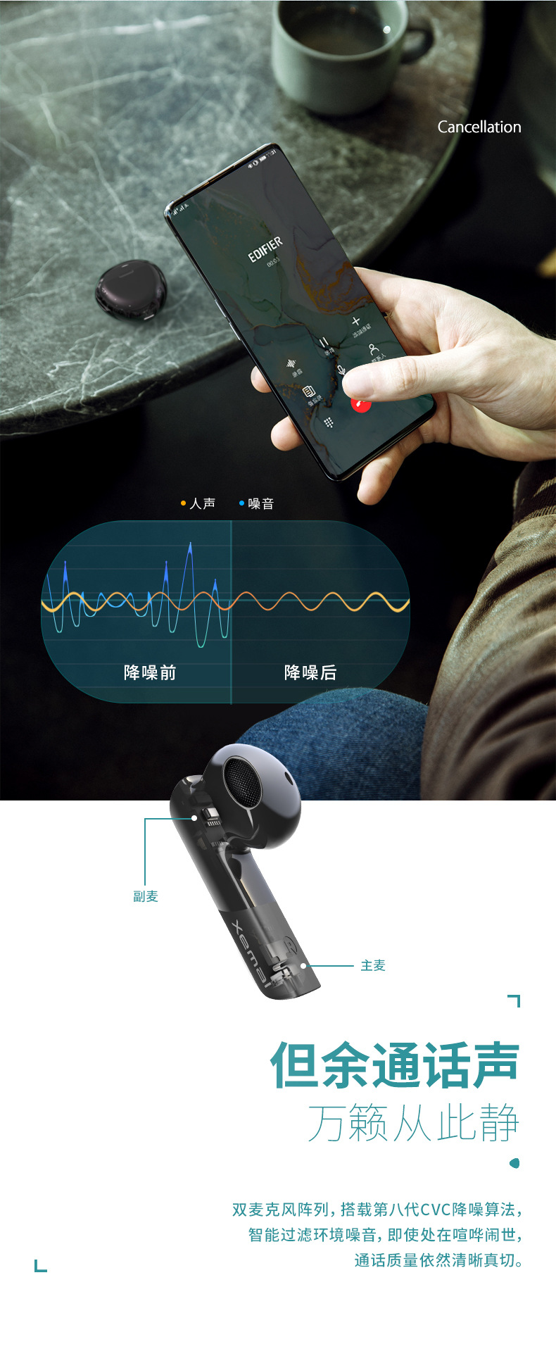 漫步者x6真无线蓝牙耳机 迷你tws音乐运动耳机一件代发正品批发