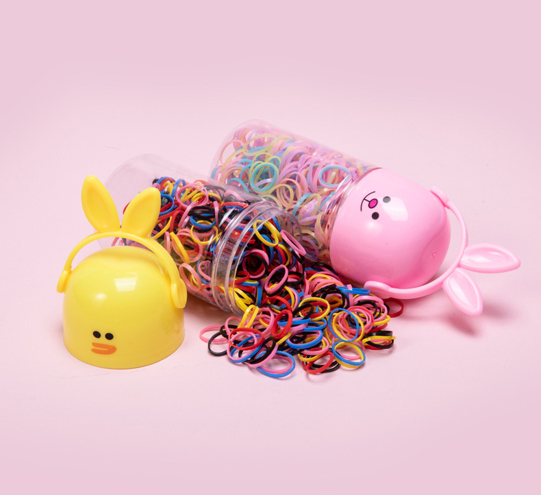 2022新品韩版卡通兔一次性小皮筋彩色橡皮筋加厚发圈儿童基础发饰