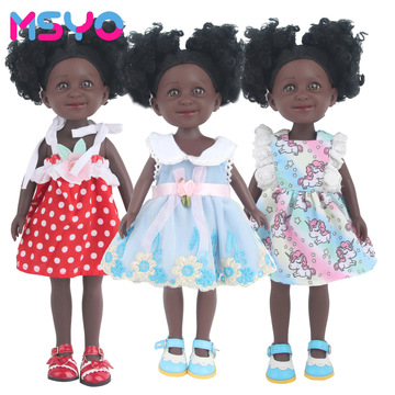 35厘米搪胶娃娃仿真娃娃玩偶套装14寸美国女孩过家家换装洋娃娃