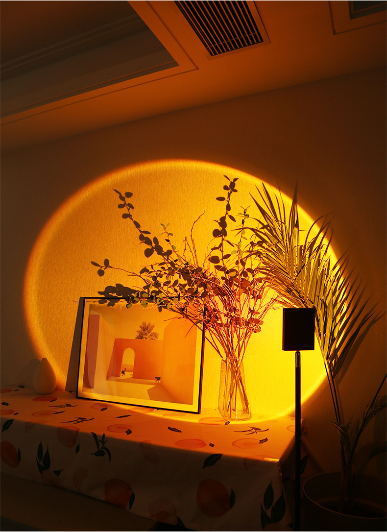 夕阳落日灯日不落投影落地灯落日余晖艺术氛围台灯拍照美景 009灯