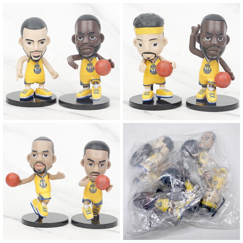nba篮球明星 q版 6款 金州勇士队 库里 普尔 公仔 摆件 袋装手办