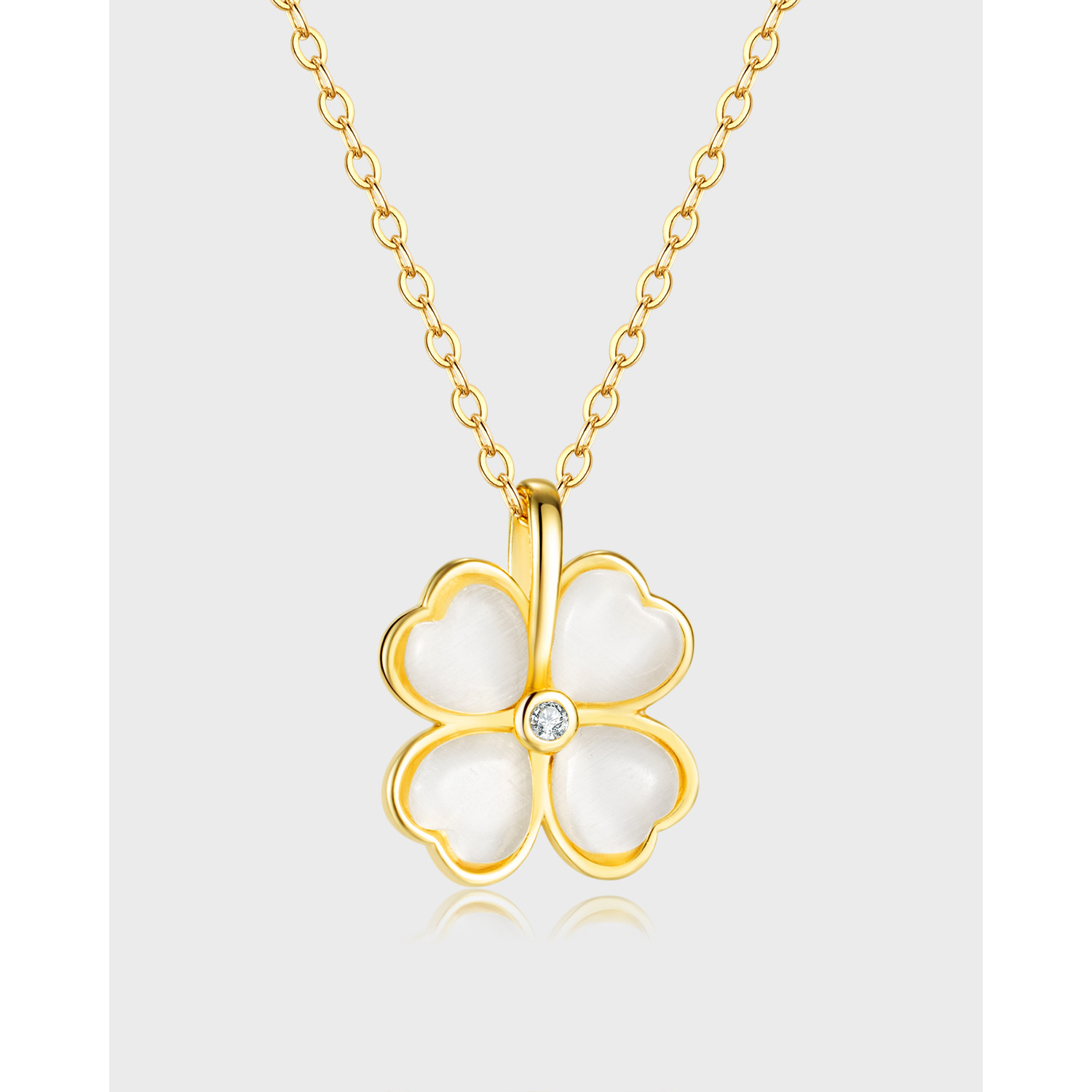 新品简约小众幸运草钛钢项链女小众设计高级感时尚轻奢吊坠饰品