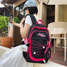 潮流新款时尚简约可爱大容量休闲双肩包书包韩版学生旅游轻便背包