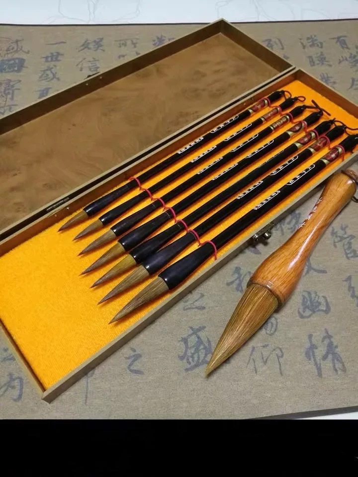 太子狼毫五支 七支装狼毫毛笔书法绘画国画文房四宝初学狼毫套装