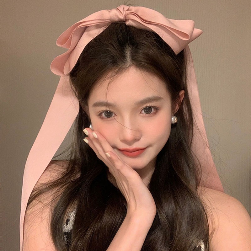 早春森系jennie同款长蝴蝶结飘带发夹顶夹法式少女发卡后脑勺发饰