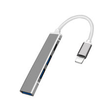 跨境 适用于苹果手机平板转USB3.0 HUB四合一OTG带苹果充电扩展坞
