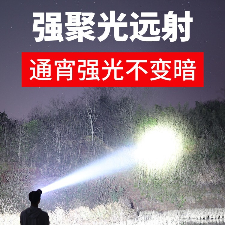 强光感应头灯充电超亮头戴式照明灯超长续航锂电野外钓鱼电筒户外