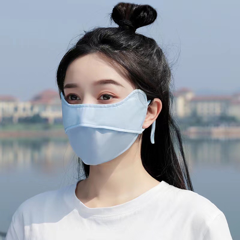 夏季防晒冰丝护眼角口罩女户外骑行遮阳防紫外线透气防尘护脸面罩