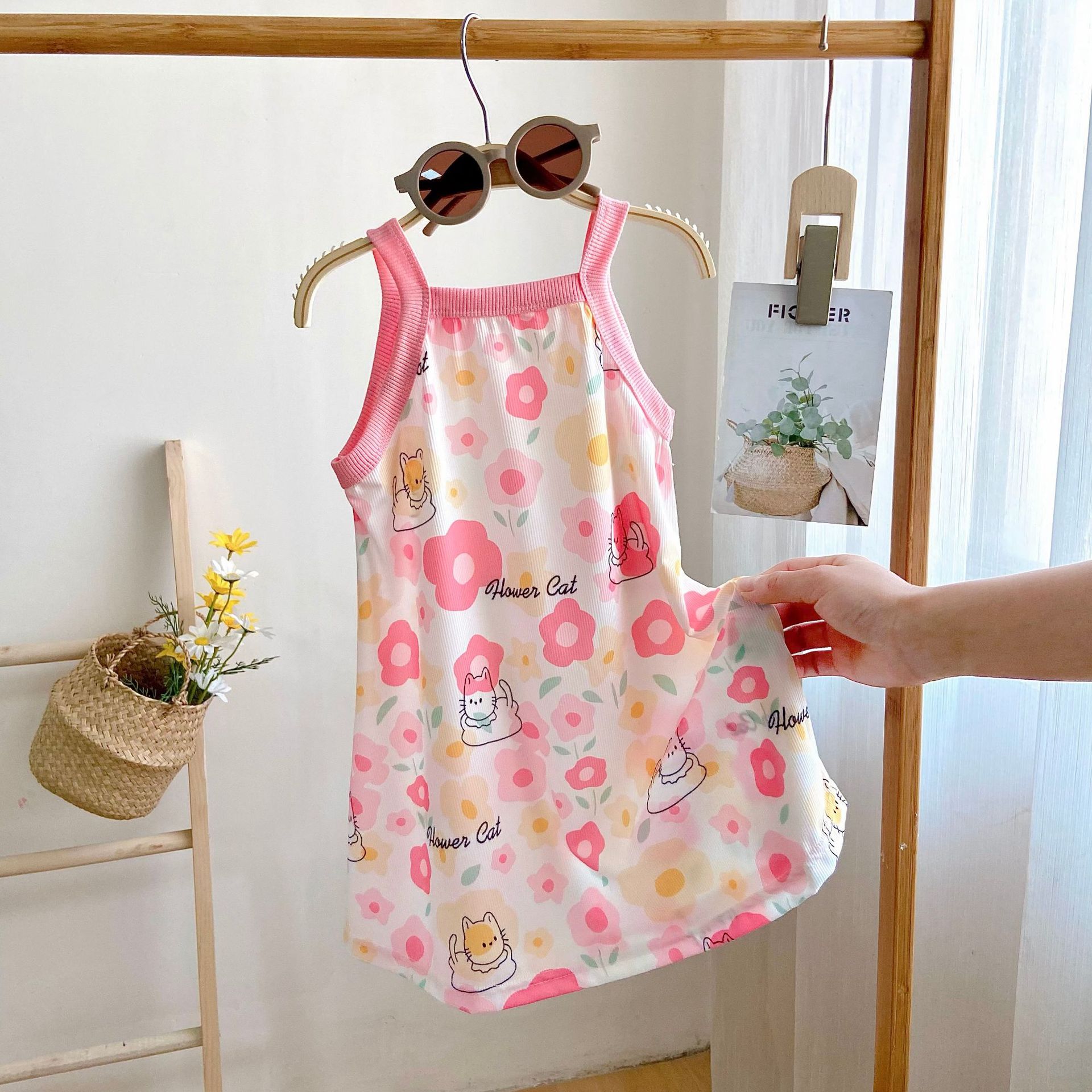 Summer New Children Straps Princess Dress Baby Girl Cool Breathable Comfortable Dress for Middle and Big Children Breathable Dress