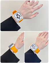 适用于苹果手表iwatch9表带硅胶波浪纹款apple watch98765432代