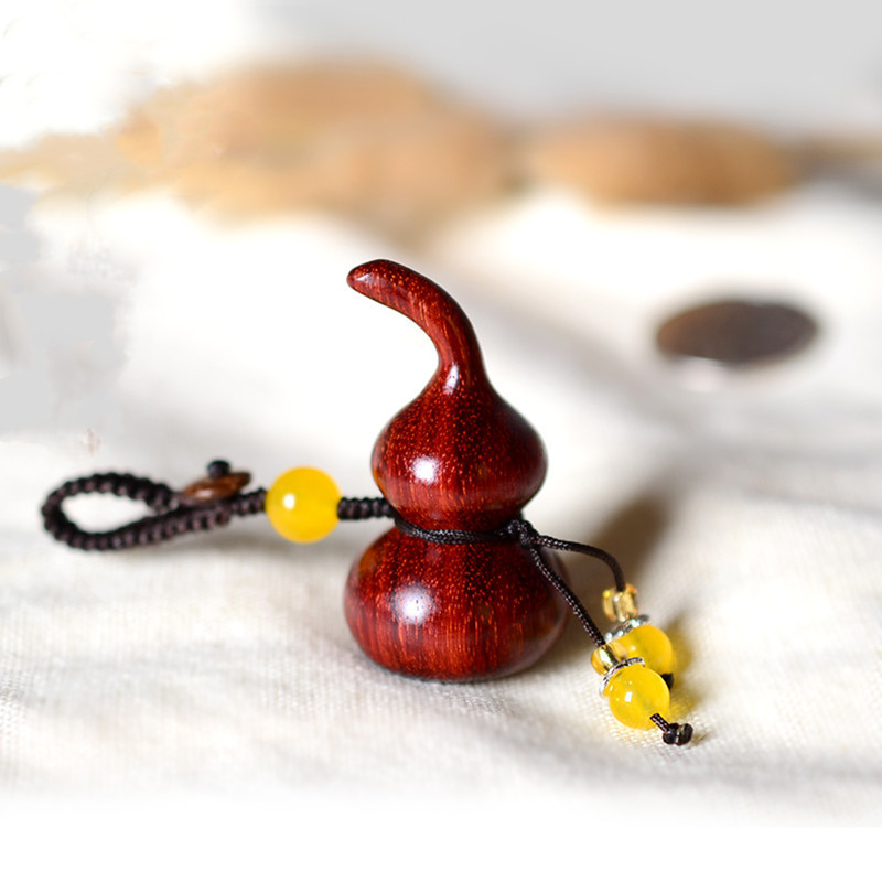 小叶紫檀木雕文玩葫芦2.4*4.