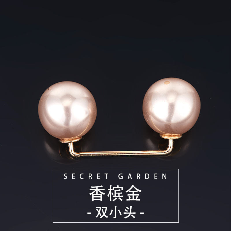 Collar Anti-Exposure Korean Style New Creative Anti-Exposure Brooch Hot Selling Pin Set Pearl Fashion Bar Shaped Pin