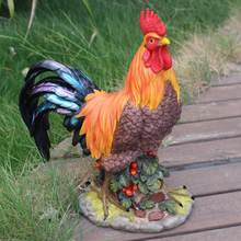创意大公鸡摆件十二生肖动物雄鸡模型客厅庭院家居装饰工艺品