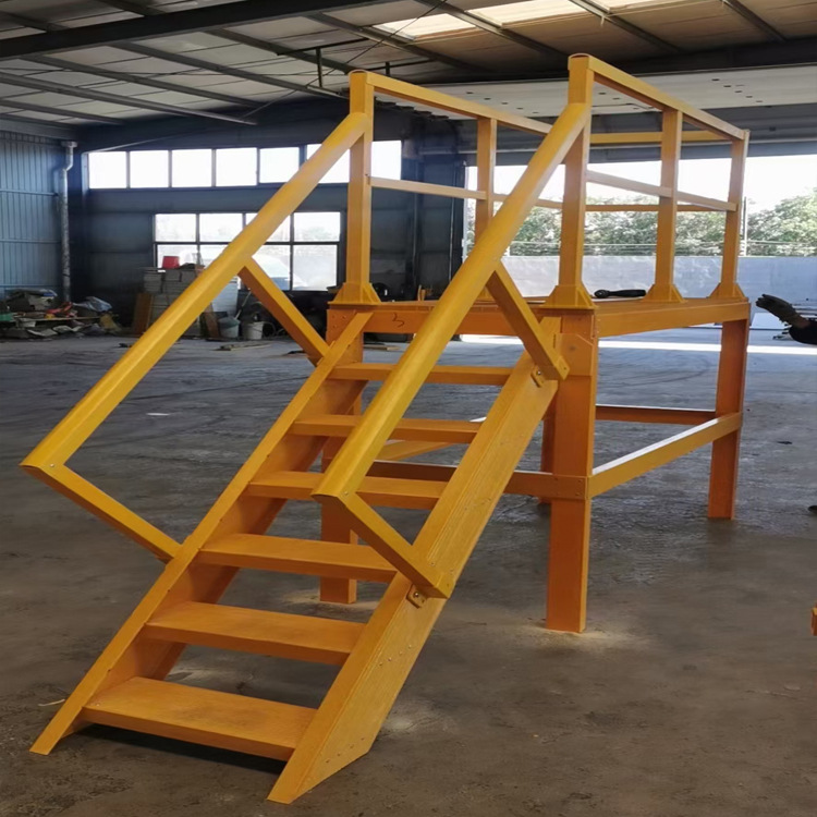 定制玻璃钢操作平台楼梯 玻璃钢走廊 玻璃钢栏杆 玻璃钢型材楼梯