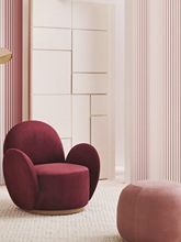 现代时尚浅粉色竖条纹3d立体墙纸客餐厅轻奢服装店奶茶店直播壁画