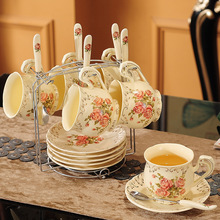 批发咖啡杯欧式小奢华复古英式下午茶杯套装家用陶瓷花茶杯碟精致