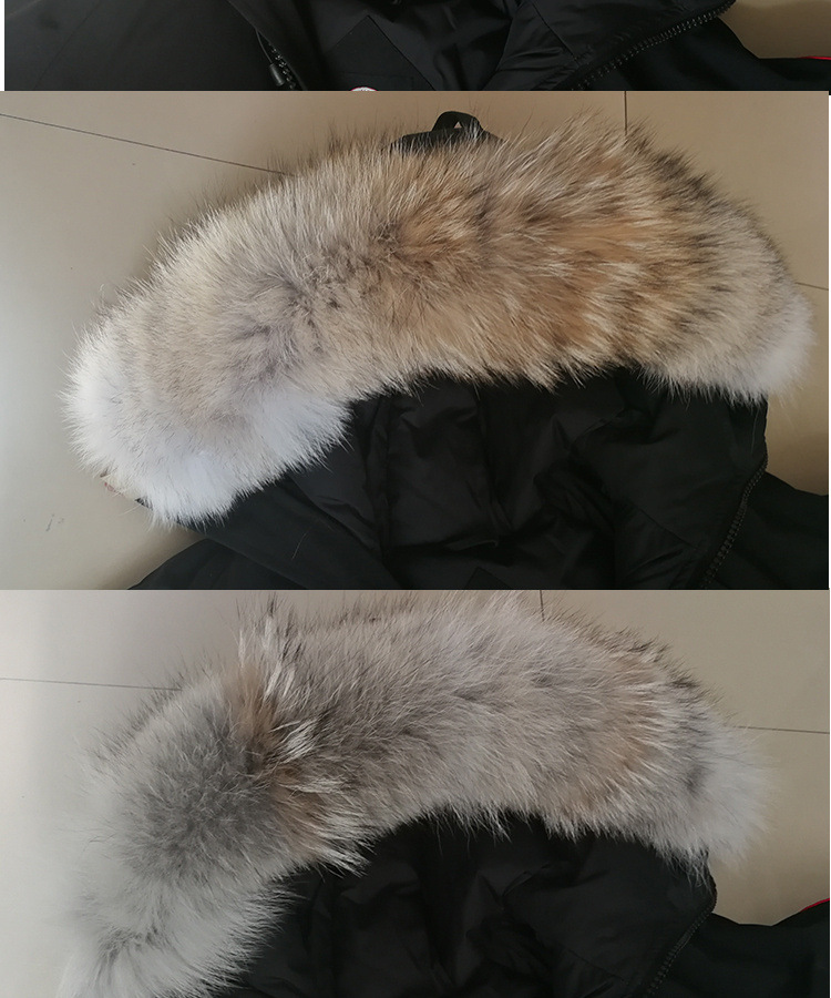 大鹅款羽绒服仿真狼毛领子青狼毛领子拼皮碎皮狼毛领子远征服毛领