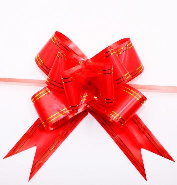 12#金线拉花 pp塑料彩带蝴蝶拉花小号婚庆装饰扎花 1.2cm金边拉花