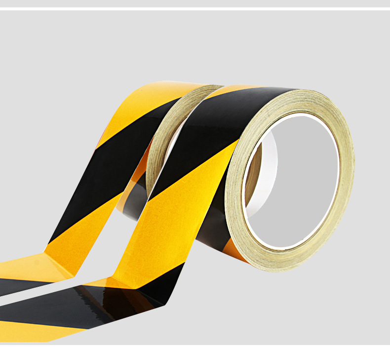 反光警示胶带贴黑黄黑夜灯会发光带车身贴安全警戒带反光膜黑黄色
