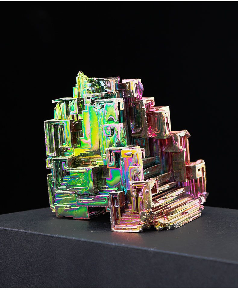 铋矿不定型铋晶体结晶七彩矿石稀有金属工艺品教学矿标收藏摆件