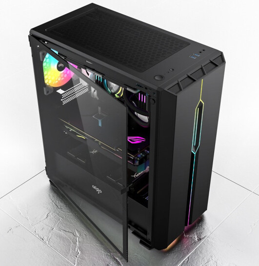 爱国者m3 pro电脑机箱atx主板/侧拉式钢化玻璃/支持5v3针主板同步