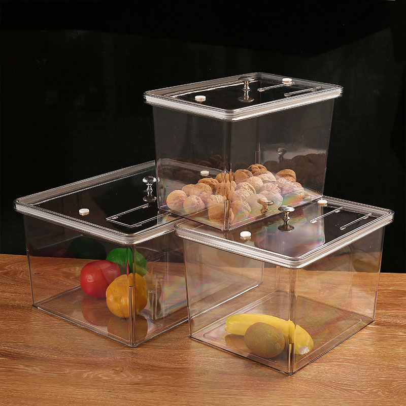 超市货架密封盒密封罐干果零食散装炒货蜜饯果盒展示盒展示桶透明