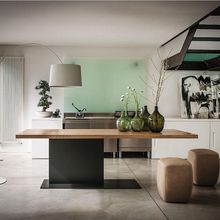 北欧现代简约实木餐桌小户型客厅轻奢岛台饭桌工业风长桌家用创意