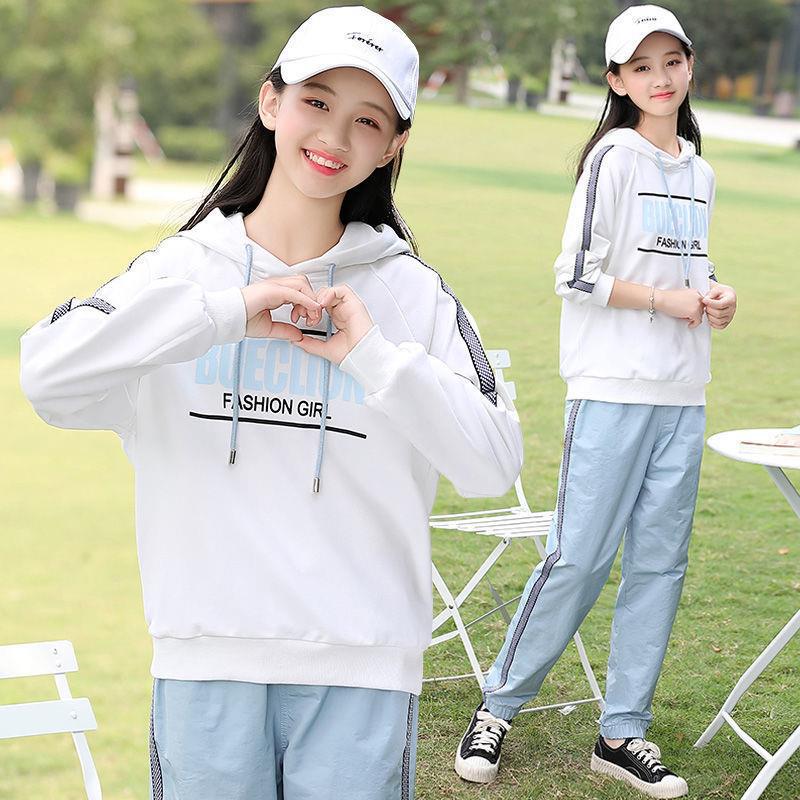 初中生秋季女套装2022新款学生宽松大童15岁少女休闲运动服两件套