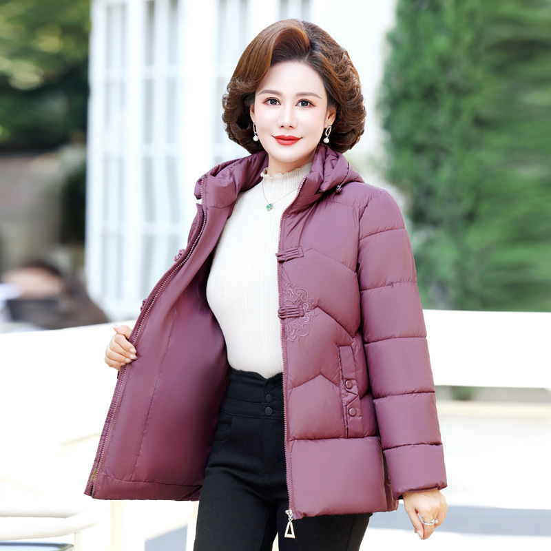 Supply Middle-Aged and Elderly Cotton-Padded Jacket New Mom Winter Clothing  Coat Old Clothes Western Style plus Size Women's Winter Grandma Cotton- Padded Coat