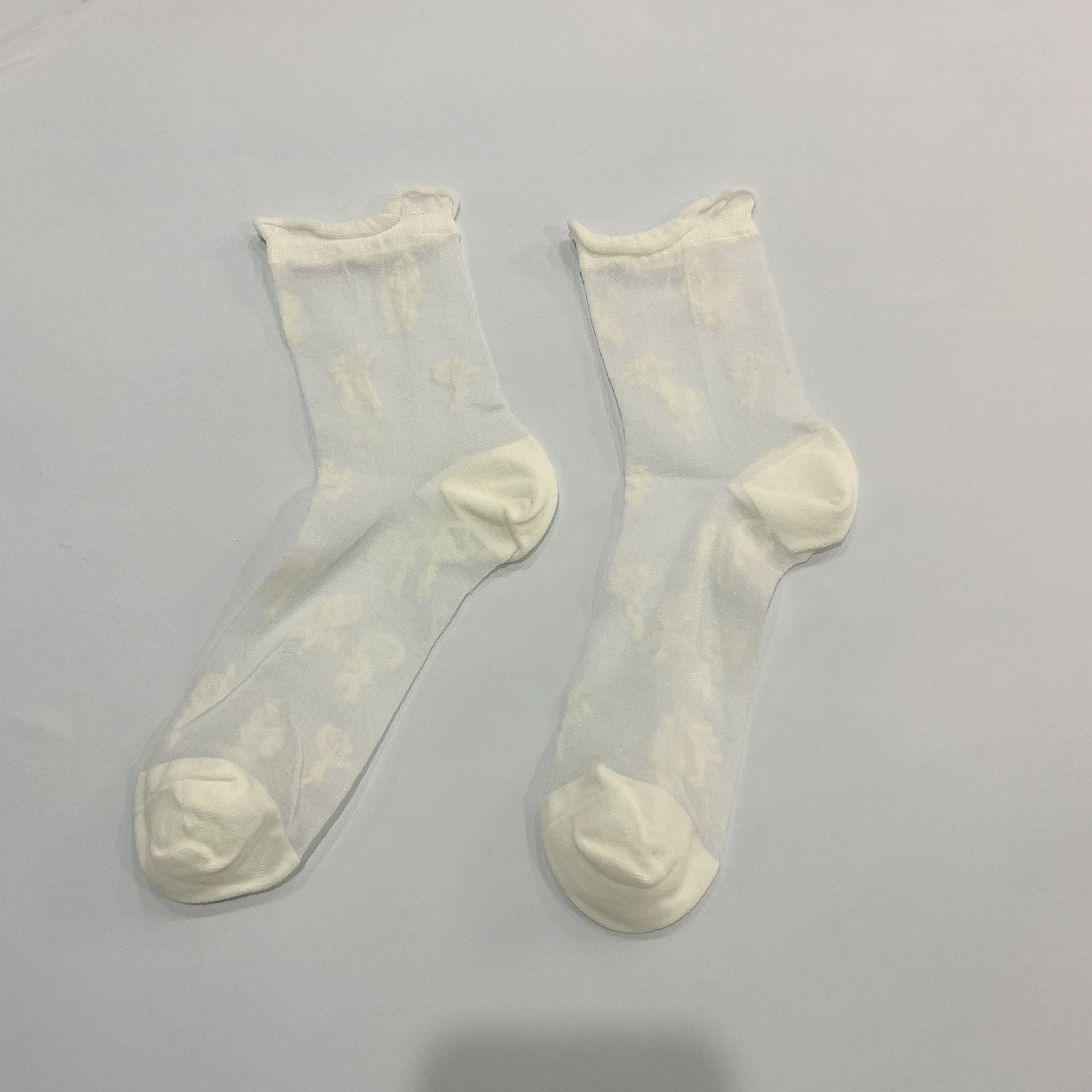 夏季袜子女玻璃丝夏天薄袜冰丝中筒袜水晶丝纯棉丝袜棉袜lolita