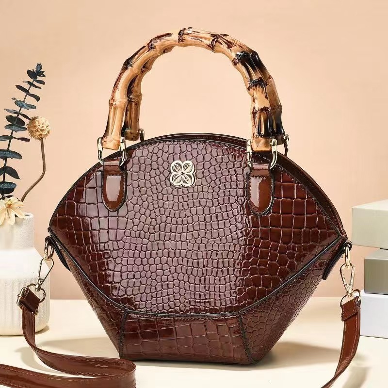 Advanced Texture Retro Bamboo Joint Handbags Women's 2023 New Niche Creative Shoulder Bag Messenger Bag Women's Bag