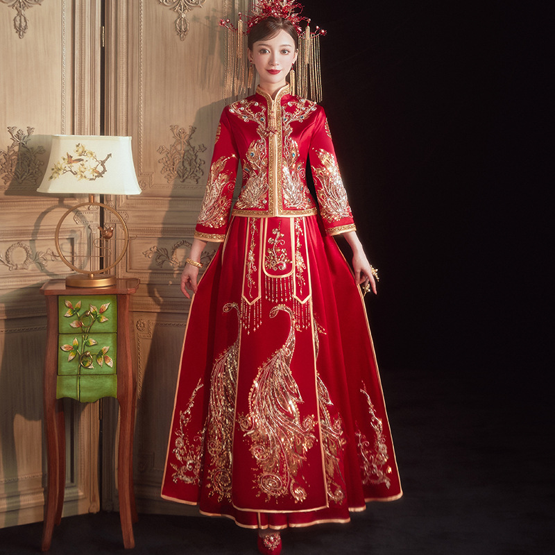 奢华大摆秀禾服新娘2022年新款中式结婚礼服夏季高档重工秀和服女