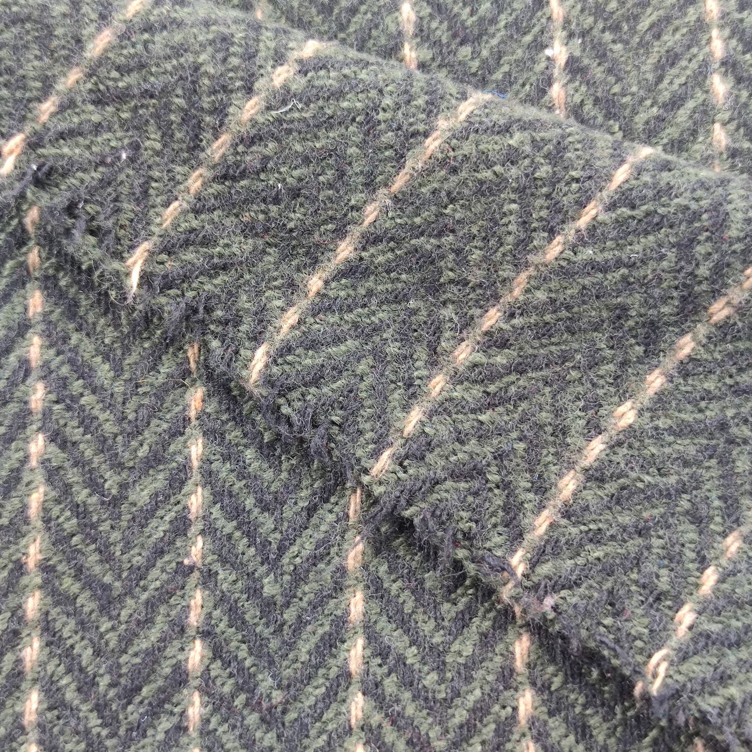 刺毛竖条人字面料 秋冬粗纺毛呢大衣鞋帽箱包裤裙毯子时尚呢绒布