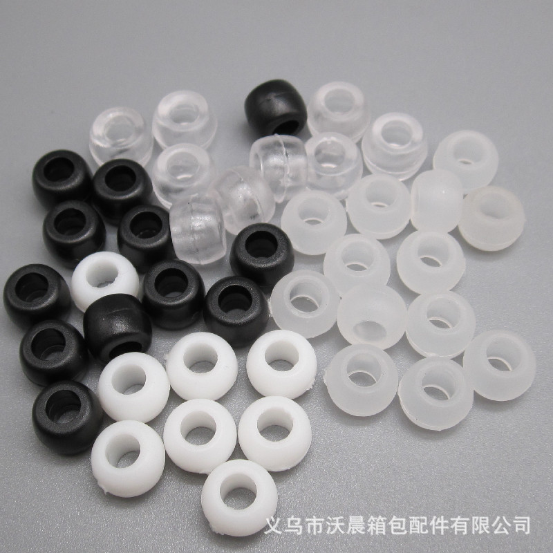 Factory Direct Sales Mask Adjustable Buckle round Plastic Small Bead Elastic Ear Band String Clip Bell Small Beads