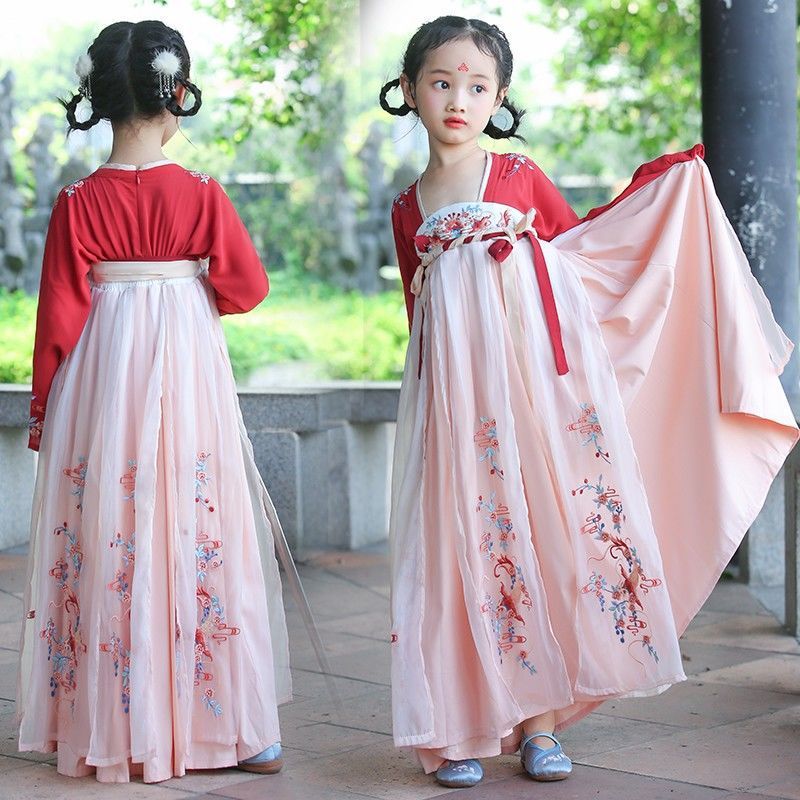 幼儿园古风舞蹈服桃花笑小学生六一儿童节胭脂妆演出服女孩表演服