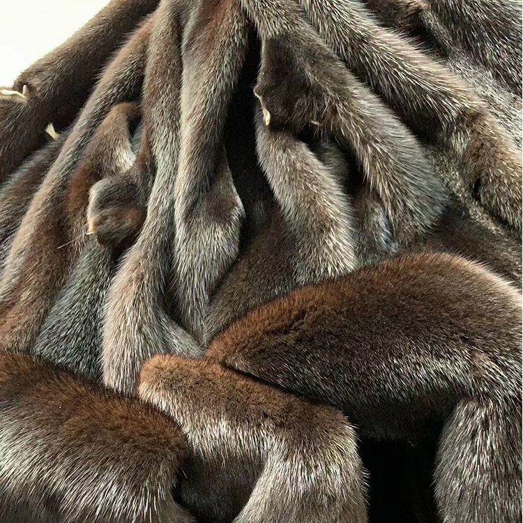 大连短毛咖啡貂皮水貂大衣原料皮草外套辅料帽子披肩鞋口袖口加工