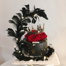 网红黑色复古女王皇冠蛋糕装饰女神小仙女生日王冠烘焙配件摆件
