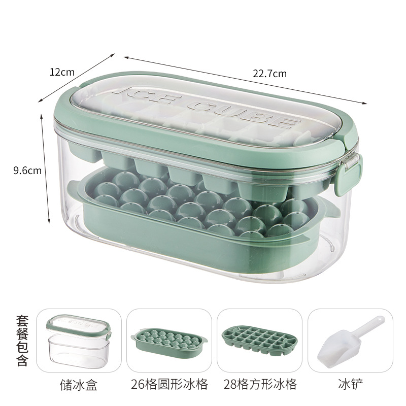 Large Capacity Household Food Grade Commercial Ice Maker DIY Ice Hockey Ice Cube with Lid Molded Silicone Ice Tray